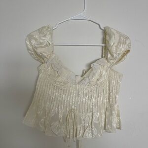 For Love & Lemons cream blouse. Never worn. Excellent condition.